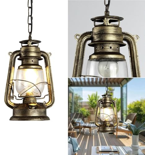 Mengjay Outdoor Höhenverstellbar Hängende Lichter Retro Außen/Innen Anhänger E27 Wasserdichter pendant Lampenschirm Pendelleuchten für Garten Flur Balkon Pavillon Villa Trauben Rahmen