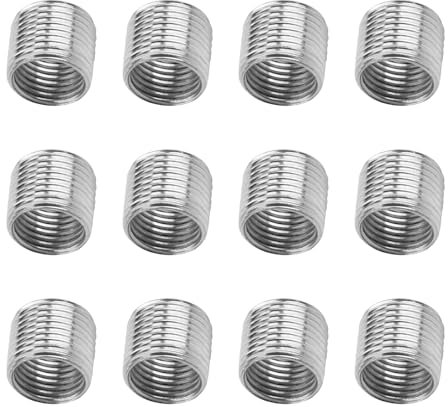 12PCS Inserti Filettati in Acciaio Inox, Convertitori di Filettatura da M12 a M10 x 15 mm, Manicotti di Riduzione per Filettatura Esterna, per Progetti di Mobili, Automobili e Dispositivi Meccanici