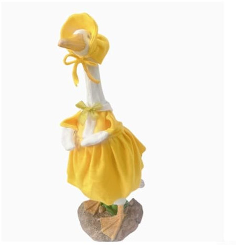 Verspielter gelber Rock und Hut für 58.4 cm Gans Statue Fröhliches Gartenzubehör