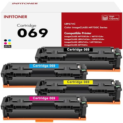 069 069H Toner Set Kompatibel für Canon i-sensys mf752cdw imageCLASS MF754Cdw MF751Cdw MF753Cdw MF756Cx i-SENSYS LBP673Cdw LBP674Cdw LBP674Cx CRG-069 CRG-069H (Schwarz Cyan Magenta Gelb 4Pk)