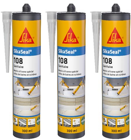 SIKA - Mastic Cuisine & Salle de Bain - SikaSeal 108 - Transparent - 3x300ml