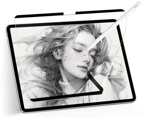 MEGOO Pellicola Protettiva Magnetica per Schermo con Effetto Carta per iPad Pro 12.9 (2018-2022, 3/4/5/6a Gen), Film Anti-Riflesso Rimovibile per Apple Pencil, Compatibile con Vetro Temperato.