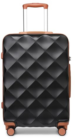 British Traveller Groß Koffer 74.5x49x30.5cm Leichter Reisekoffer aus ABS+PC mit TSA-Schloss, 4 Rollen Koffer Trolley