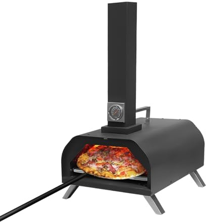 Multi Fuel Outdoor Pizza Oven,Portable Outdoor Wood Fired Pellet Pizza Stainless Steel Oven,Built in Thermometer,for Camping Outside Backyard Kitchen