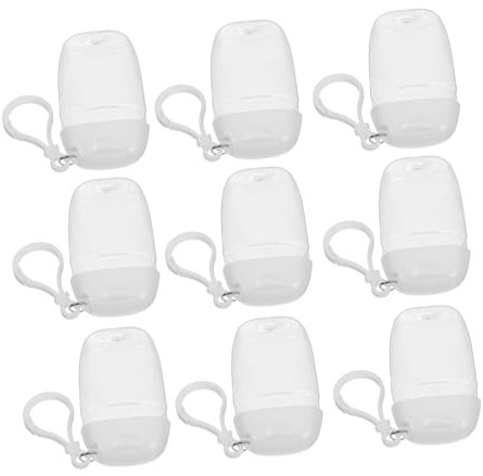 CALLARON 9Pcs Refillable Travel Bottles with Keychain Hook Flexible Empty Bottles for Handwash Lotion Shampoo Shower Gel Leakproof Compact Easy to Refill