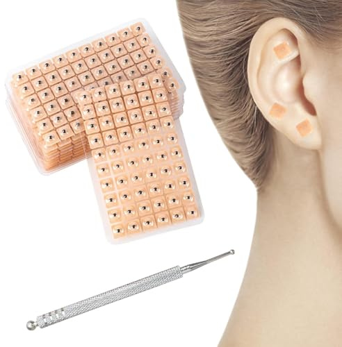 OIXYEY 1200 Pcs Akupunkturpflaster Ear Seeds Akupressurstift Akupunkturstift Akupressur Stift Akupressur Pflaster Ear Seeds Für Ohrakupunkturpunkt-Massage Mit Akupunktur Stift