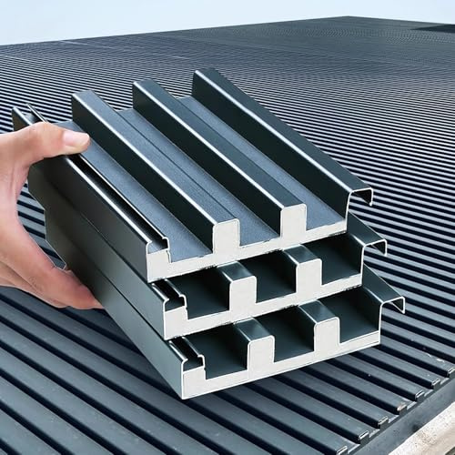 Roofing Sheets 3 Pcs Insulated Roofing Cladding Board, 5 10 12 ft Long Splicable Corrugated Metal Sheets, Windproof & Waterproof Roofing Tiles for Pergola(L-7ft/2.1m)