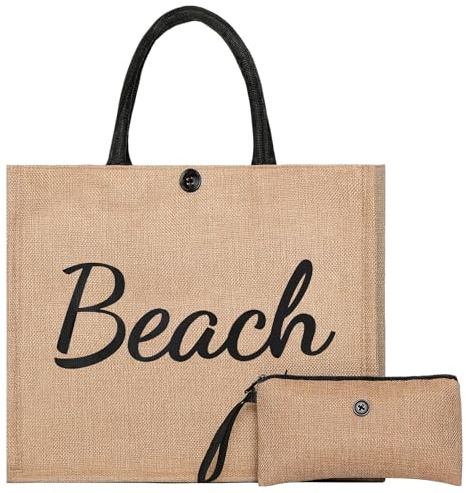 WORPICE Beach Bag - Large Beach Bags for Women, Woven Straw Beach Tote Bag Waterproof, Summer Handle Tote, for Beach Travel Holiday Swimming