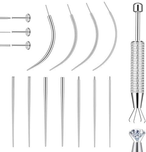 12 Stück 16G 18G 20G Piercing Taper Einführhilfe, Piercing Nadel Zange Set | Chirurgenstahl, Piercing wechselhilfe Kit, zum Gewindelosen Einschieben, Von Tragus, Helix, Lippe, Nase Knorpel