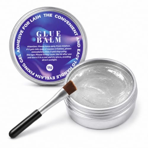 Lash Lift Glue, Lash Lift Balm, 2 in 1 Eyelash Perm Glue Balm with 2 In 1 Eyelash Lift Kit of Lifting and Nourishing, Eyebrow & Lashes Lift Adhesive with Brush - Strong Sticky & Quickly Dry