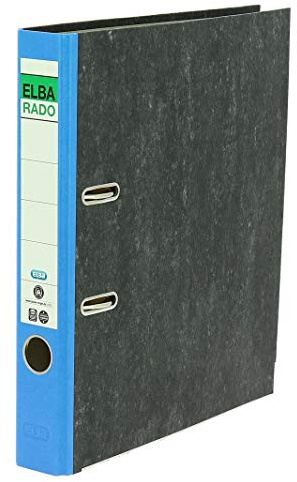 Elba Recycling-Ordner A4, Rado Wolkenmarmor, 5 cm schmal, blau, 1 Stück