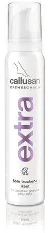 Callusan Extra Cremeschaum für sehr trockene, rissige Haut, 10% Urea, Stearinsäure, feuchtigkeitsspendend, frei von Duft- und Farbstoffen - 125 ml
