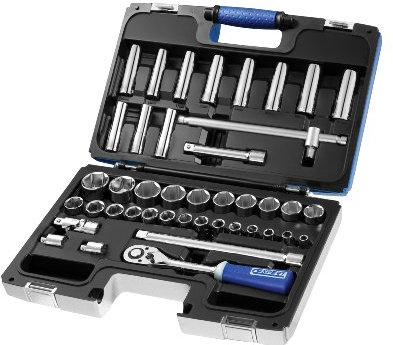 Britool E032908B Socket Set Metric Drive, 1/2, 42 Pcs