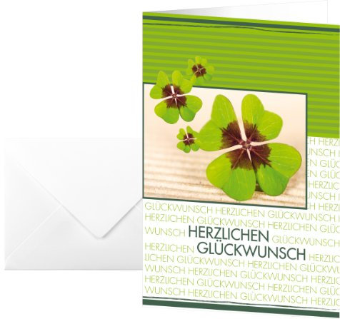SIGEL DS004 Glückwunschkarten Fortune, 10er Set mit Umschlägen, ideal zum Bedrucken, aus nachhaltigem Papier