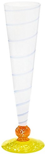 CRISTALICA Sektglas Sektkelch Sektflöte Spiral Chaos 300 ml Bunt Handgefertigtes Mundgeblasenes Glas