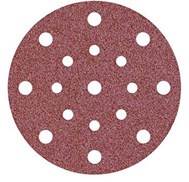 MioTools Fox Klett-Schleifscheiben, 150 mm, 17-Loch, f. Exzenterschleifer, Normalkorund (50 Stk.) K80