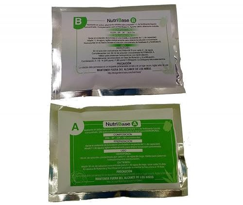 Irisana - NutriBase A+B - 2 Bolsas Herméticas en Polvo - Fertilizante Hidropónico - Prepara 1 l de Agua para Riego - Calcio Extra para Huerto Urbano (1)