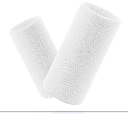 VENI MASEE 6 Zoll Lange, Dicke Wristband/Schweißband für Tennis und andere Sportarten, Preis/Stück (Weiß)