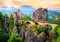 XXL Poster 100 x 70cm (S-843) Bastei im Elbsandsteingebirge in der Sächsischen Schweiz bei Sonnenenschein (Lieferung gerollt!)
