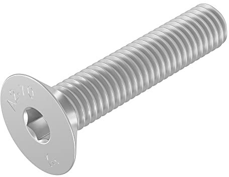 SECCARO Senkschraube M6 x 30 mm, Edelstahl V2A VA A2, DIN 7991 / ISO 10642, Innensechskant, 20 Stück