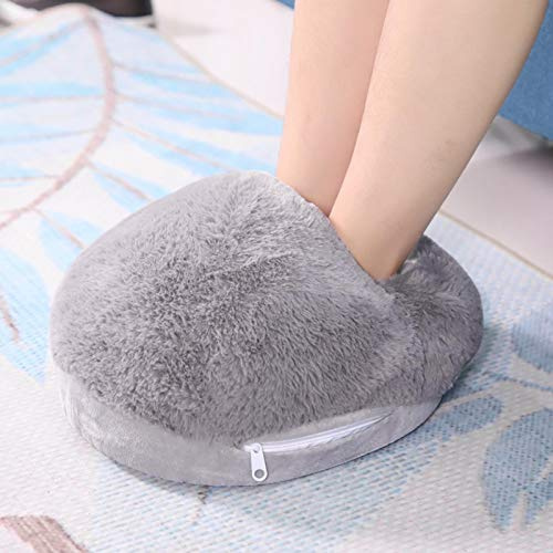 5V USB Fußwärmer Bunte Nette Elektrische Kissen Heizung Büro Wärmer für Winter Plüsch Schuhe Kissen Heizung[Grau]