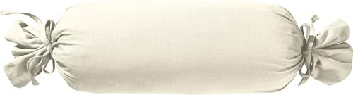 Erwin Müller Nackenrollenbezug Single-Jersey Murnau - wollweiß Größe 40x15 cm Ø - bügelfrei, strapazierstark, elastisch, mit Bindeband
