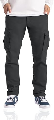 westAce Men's Boy's Cargo Trousers Casual Relaxed-Fit Multi Pocket Stretch Cotton Drawstring Work Utility Construction Hiking Tactical Streetwear Cargo Pants (Available in Big & Tall)