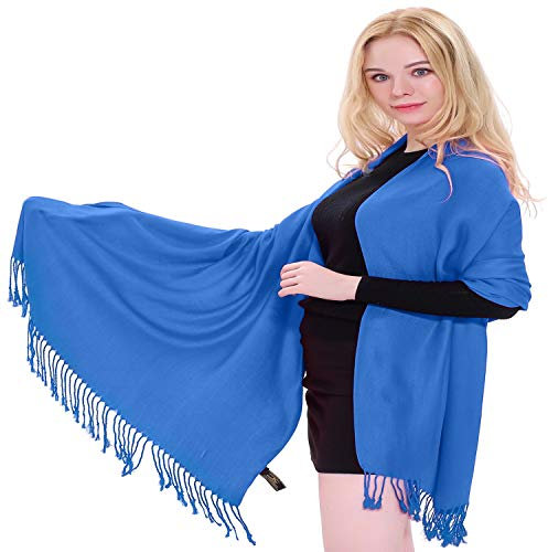 CJ Apparel Schwarz Einfarbiges Design Nepalese Schal Schultertuch Wrap Stola Pashmina NEU