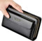 Pochette lunga da uomo in pelle, da viaggio, per passaporto, lavoro, cellulare, porta carte di credito, per papà e marito, colore nero