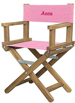 Amikado - Fauteuil de metteur en scène bébé & Enfant - Châssis Bois Naturel (Rose pâle) - Dimensions : H 55 x L 36 x P 28 cm