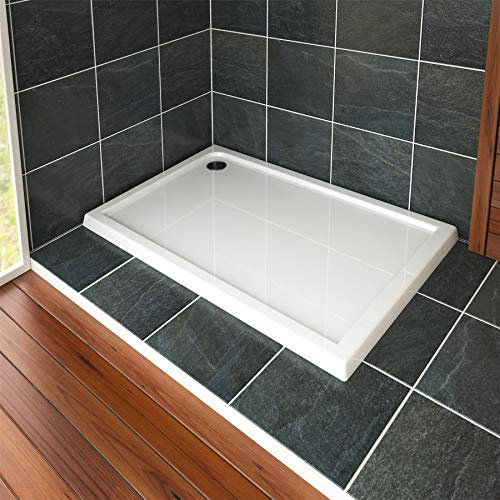 Rectangular 1200 x 700mm Shower Tray Pearlstone for Shower Enclosure Cubicle with Waste Trap