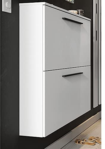 Lomadox Schuhschrank modern in weiß, B/H/T: ca. 100/85/19 cm