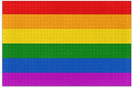Linomo Puzzle 1000 Teile,LGBT Fröhlich Stolz Regenbogen Frieden Liebe Puzzle für Erwachsene Kinder Erwachsenenpuzzle, Geschicklichkeitsspiel für die ganze Familie
