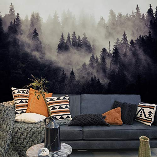 Muralo Self-Adhesive Photo Wallpaper 3D Effect Wallpaper Optical Illusion Nature Forest Living Room Bedroom Modern Wall Pictures XXL Wall Decoration Width 104 cm x Height 70.5 cm