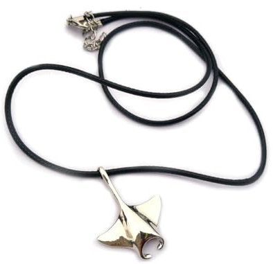 Miniblings Rochen Halskette - Origineller Modeschmuck I Kette 60cm Manta Mantarochen Textilband Meer Fisch Skuba Tauchen - Textil Band Herren Scuba ABC