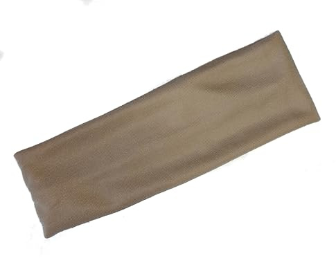 7cm Light Brown Beige Coffee Stretch Headband Bandeau Sports Dance Gym Training Hair Band for Women Girls by Glitz4Girlz