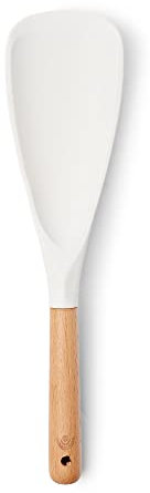 Yum Asia Premium Espátula con mango de madera de haya y silicona (blanco glaciar)