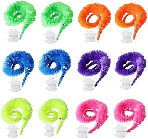 Magische Raupe,Wurm Spiel Kinder,Magischer Wurm,Zauberwurm, 12PC Magic Worm Twisty für Geburtstag Mitgebsel Geschenk Kinder Party Gastgeschenk 6 Farben