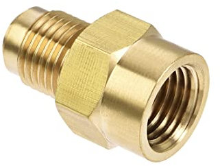 PATIKIL 5/16 SAE Svasatura a 1/4 NPT Ottone Tubatura Raccordo, Filettatura Tubo Adattatore Flessibile Connettore per Aria Condizionatore Refrigerazione