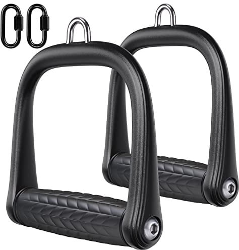 BeneLabel Seilzug Handgriff, 2er Gym Einhandgriff Kabelbefestigung Krafttraining Trizeps D Griffe für/Latzug/Kabelzug/Widerstandsbänder/Crossover mit Drehbaren Griff & 2 Karabiner, Köper Muster