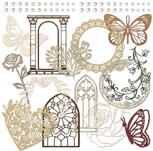5 Packs Paper Lace Cutouts Vintage Lace Paper Frame Decorative Paper Die-cut Paper Border Multicolored Specialty Paper Lace Doily for Scrapbooking Journaling Card Making Crafts (Fancy)