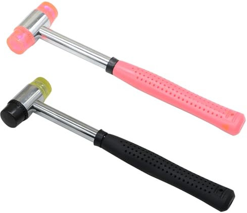 2 Pcs 20mm Black Rubber Hammer, Double Face and Widely Used for Installing Floor, Tiles, Furniture, Watches and Handmade (25 mm)