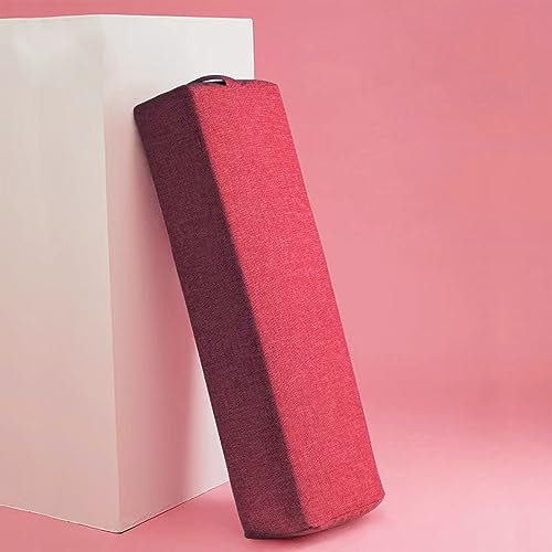 Giftik Yoga-Nackenrolle, rechteckig, bequem, Yoga-Anfänger, Taille, Nackenkissen mit tragbarem Griff für Meditation, Dehnen, Weinrot