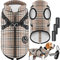 LOVPET® Hundejacke Hundemantel mit Geschirr, inkl. 45 Stück Kotbeutel + Spender, Hunde Winterweste gefüttert wasserdicht, Gepolsterte Weste Mit Brustgurt, Reflektoren, D-Ring XL, Beige