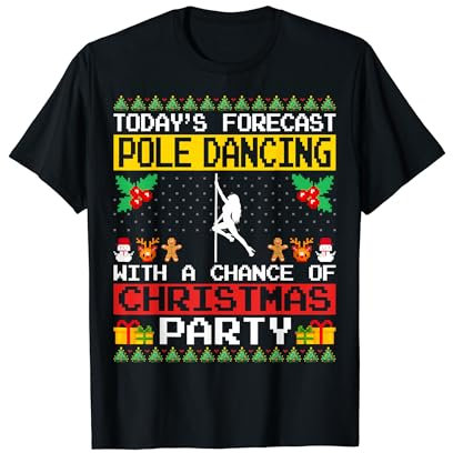 Pole Dancing Christmas Party Pole Dancer Xmas Ugly Style T-Shirt