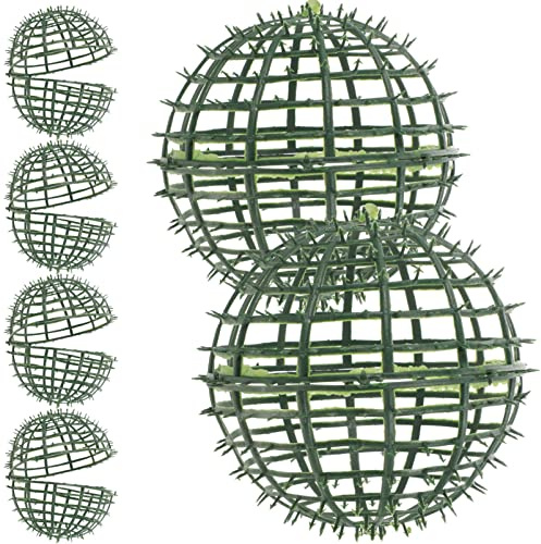 Ciieeo 6pcs Artificial Plant Ball Support Cage Plastic Topiary Ball Cage Faux Green Ball Frame Rack Faux Green Ball Frame Rack Plant Trellis Flower Shelf Holder 20cm
