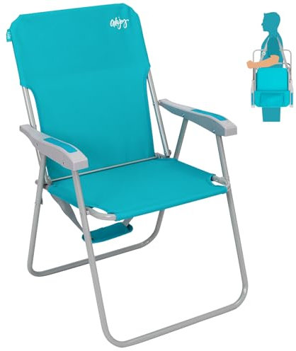 #WEJOY Klappstuhl Leicht Tragbar Campingstuhl Faltbar Stark Stabil Langlebig für Garten Balkon und Festival Outdoor als Angelstuhl Camping Stuhl Max Hold bis 136 Kg (300 Lbs) Cyan