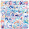 PNGIF Meeresleben Sticker 50 Stück, Wasserfeste Anime Fische, Quallen, Salamander Aufkleber für Laptop Koffer Skateboard Motorrad Snowboard Gepäck Scrapbook Kühlschrank