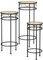Outsunny Lot de 3 supports pot de fleurs supports pour plantes ronds étagère à fleurs portes plantes empilables - plateaux aspect rotin - en métal doré et noir