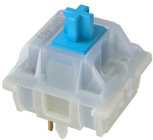 GATERON KS-3X1 Milky Blue Clicky Keyboard Switches, Full Milky Through-Hole LED 5 Pin Key Switches Compatible for MX Mechanical Keyboard (35PCS)